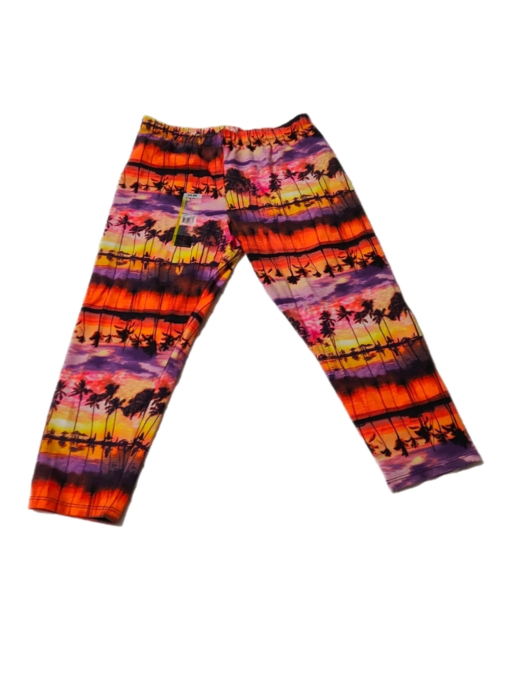 No Boundaries Palm Tree Capri Leggings Size Large NWT